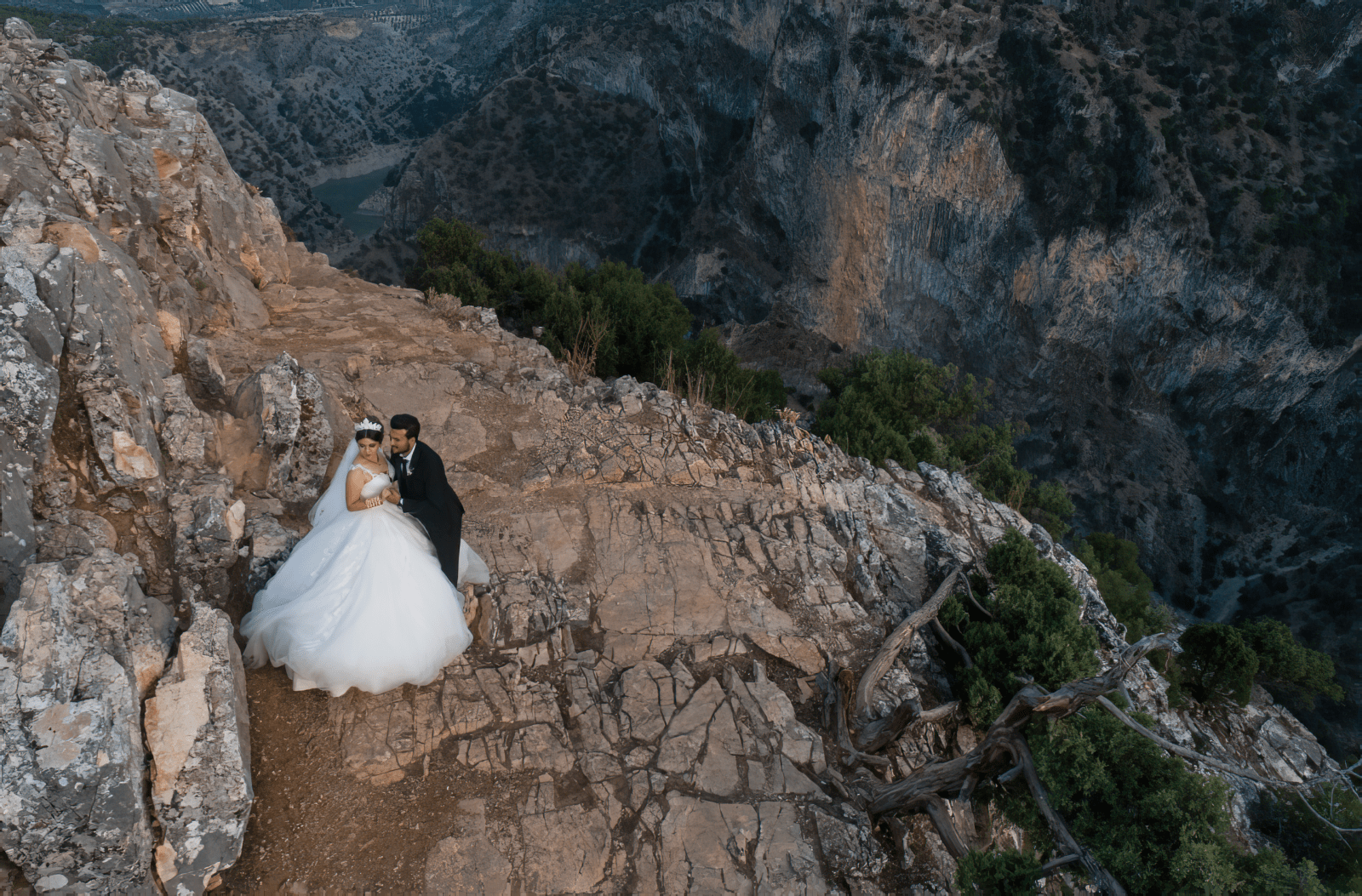 Aerial Wedding Photography Norfolk Bride Cliff Top