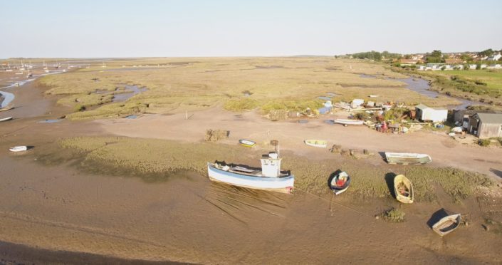 brancaster staithe harbour norfolk drone imagery