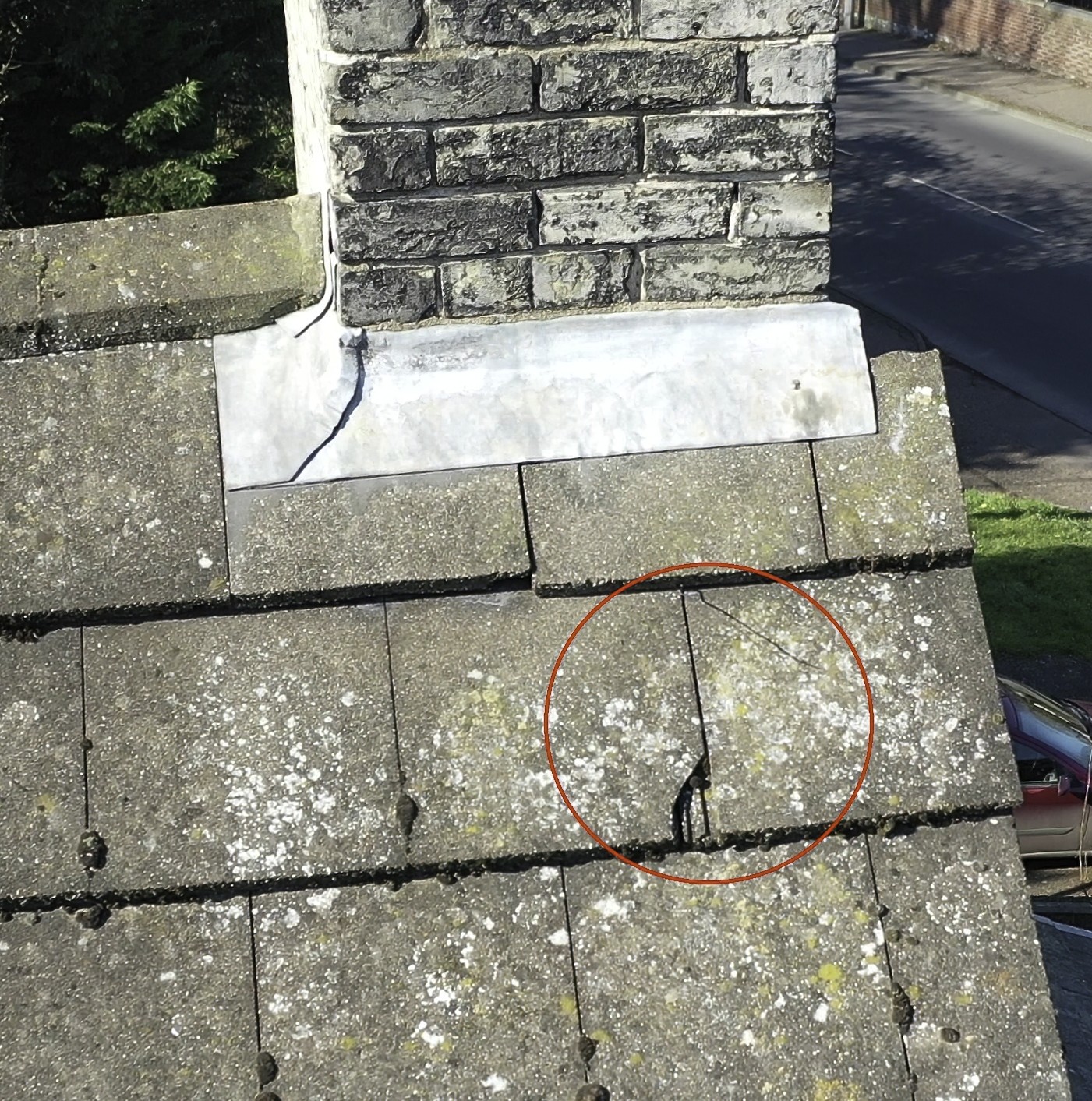 Roof Inspection Case Study Thomas Paine Hotel Cracked Tile